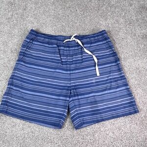 Southern Tide Mens Rising Tide Navy Blue Striped Shorts Casual Drawstring-L